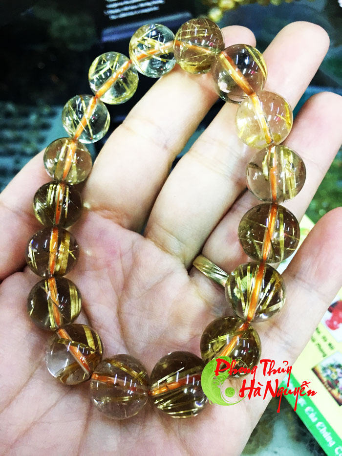 vòng thạch anh tóc vàng 12 ly